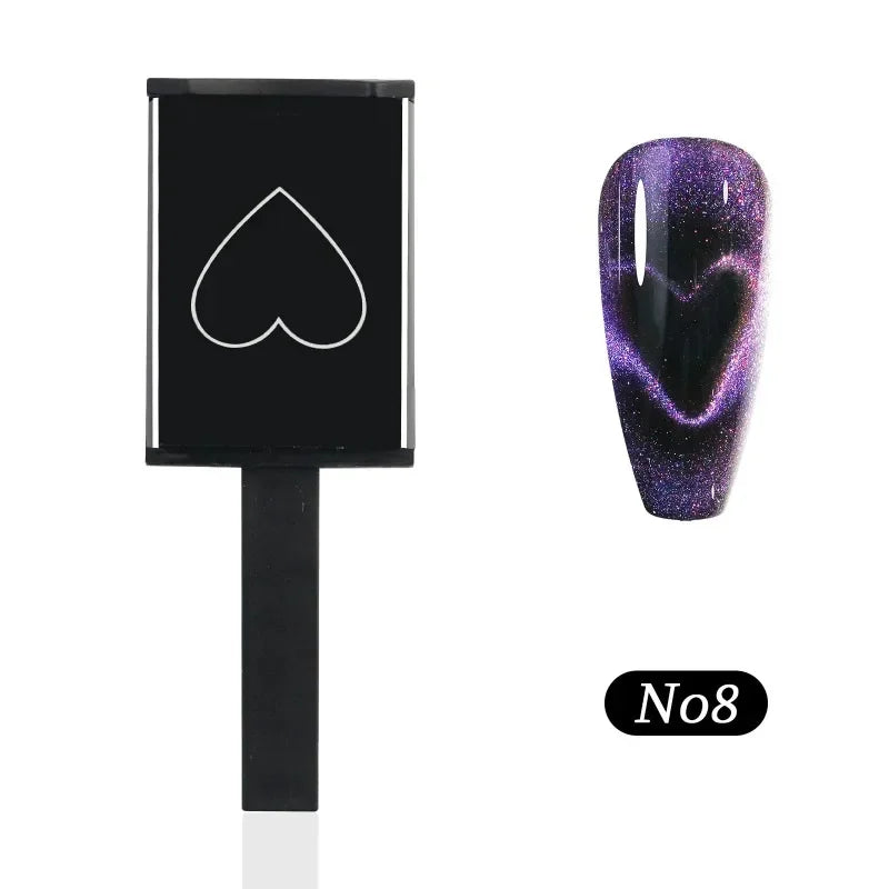 Juego de imanes Cat Eye para uñas, imán 3D con forma de corazón para crear diseños de corazón en uñas, herramientas y accesorios para manicura