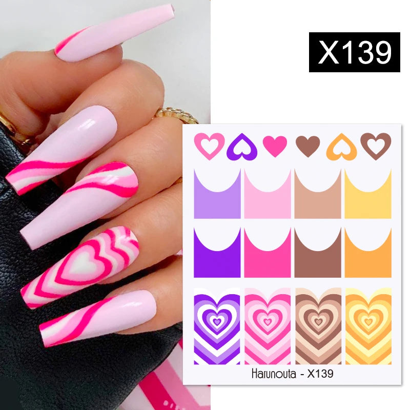 Black Lines Flower Leaf Water Decals Stickers