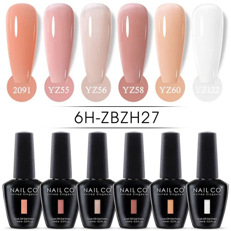 Ice Transparent Jelly Nail Gel Polish Set