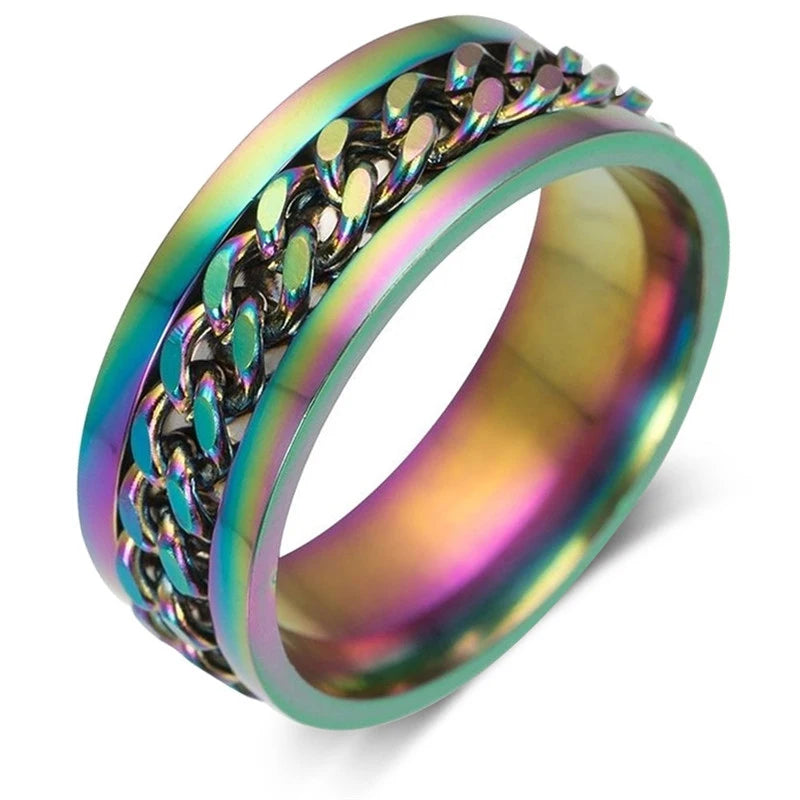 Titanium Steel Rotatable Chain Couple Ring