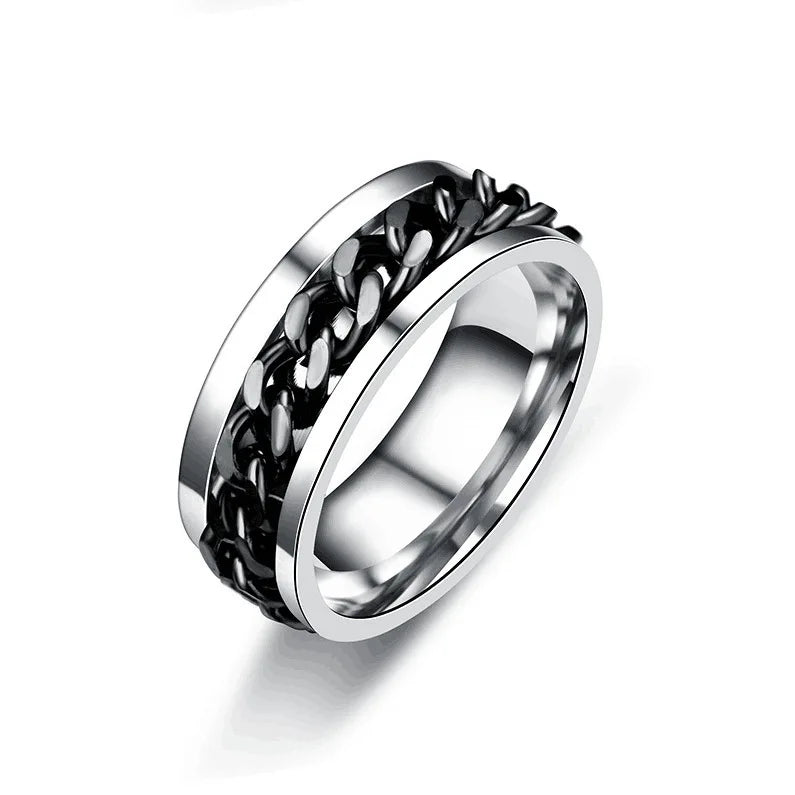 Titanium Steel Rotatable Chain Couple Ring