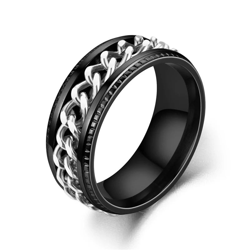 Titanium Steel Rotatable Chain Couple Ring