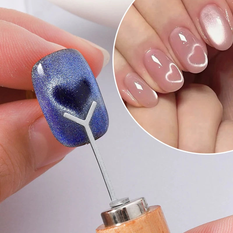 Juego de imanes Cat Eye para uñas, imán 3D con forma de corazón para crear diseños de corazón en uñas, herramientas y accesorios para manicura