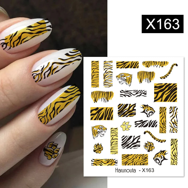 Black Lines Flower Leaf Water Decals Stickers