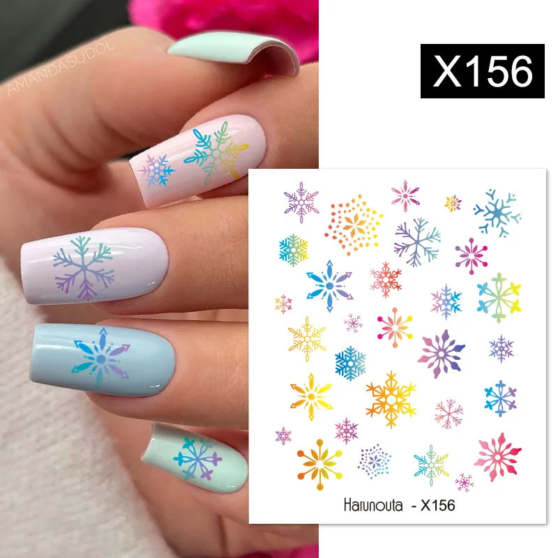 Black Lines Flower Leaf Water Decals Stickers