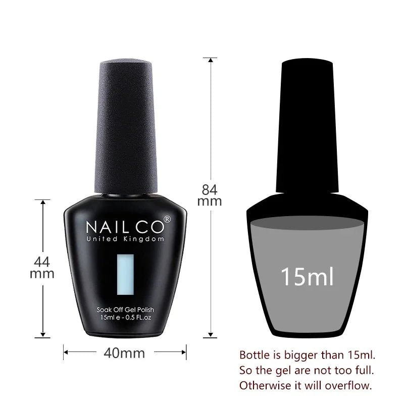 NAILCO Juego de 6 esmaltes de uñas de gel transparente efecto gelatina, color rosa nude cristalino, semipermanente, híbrido, para remojo de uñas.
