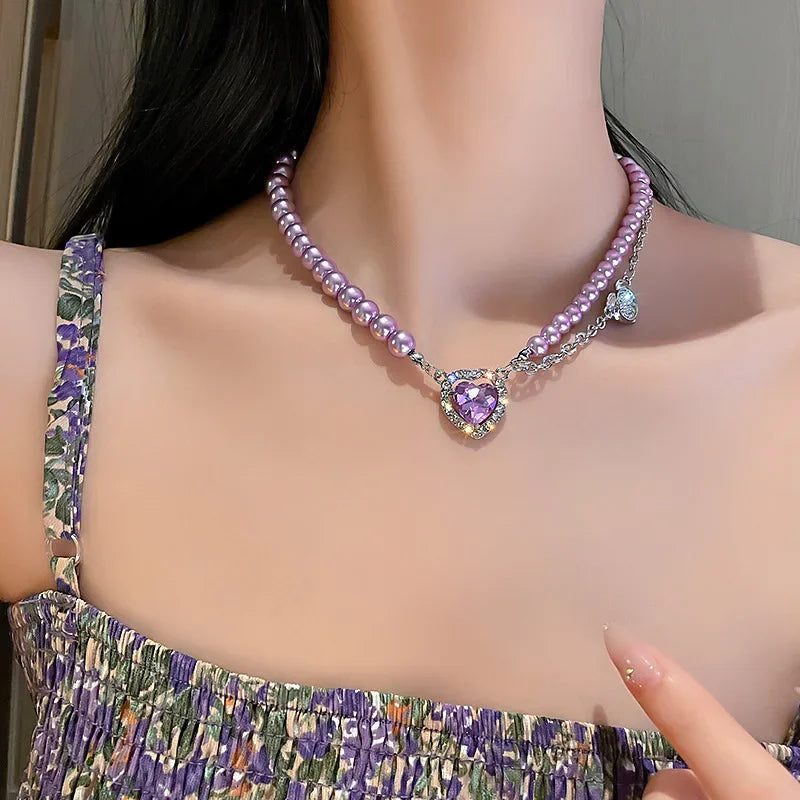 Collar de perlas tipo gargantilla con cuentas