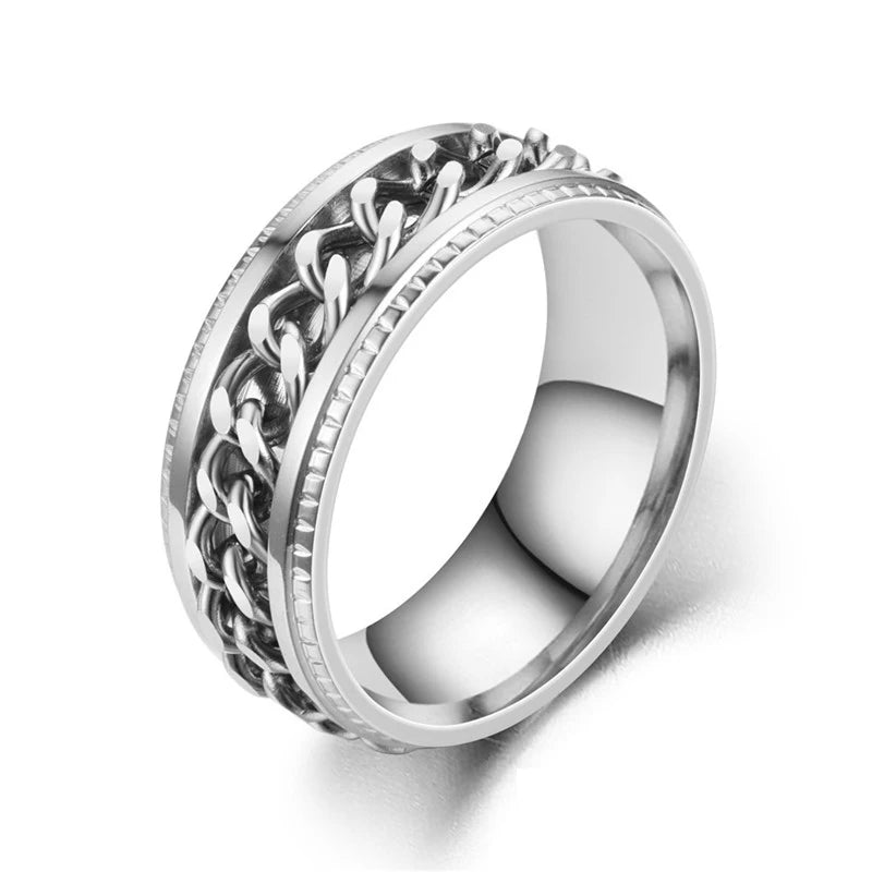 Titanium Steel Rotatable Chain Couple Ring