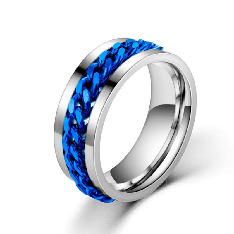 Titanium Steel Rotatable Chain Couple Ring