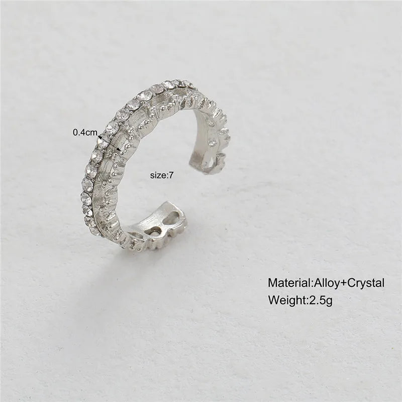 Anillos de corazón irregulares de cristal rosa vintage