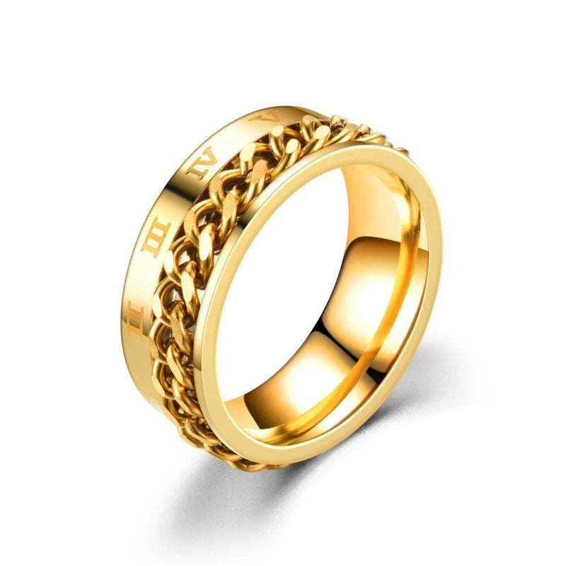Titanium Steel Rotatable Chain Couple Ring