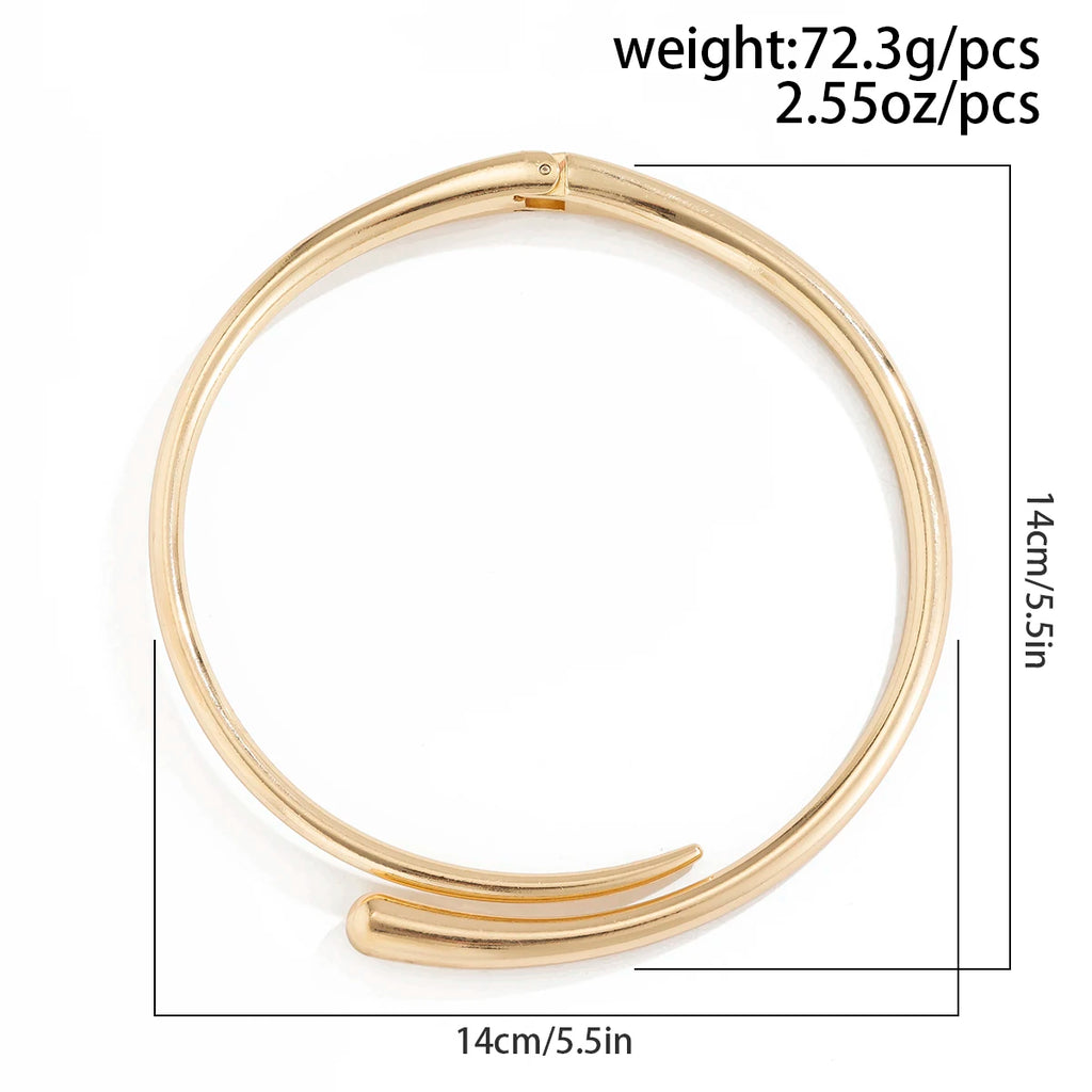 Juego de joyas Ingemark Punk Water Drop Torques: collar gargantilla, brazalete abierto y anillos ajustables para mujer, para bodas, fiestas y estilo grunge