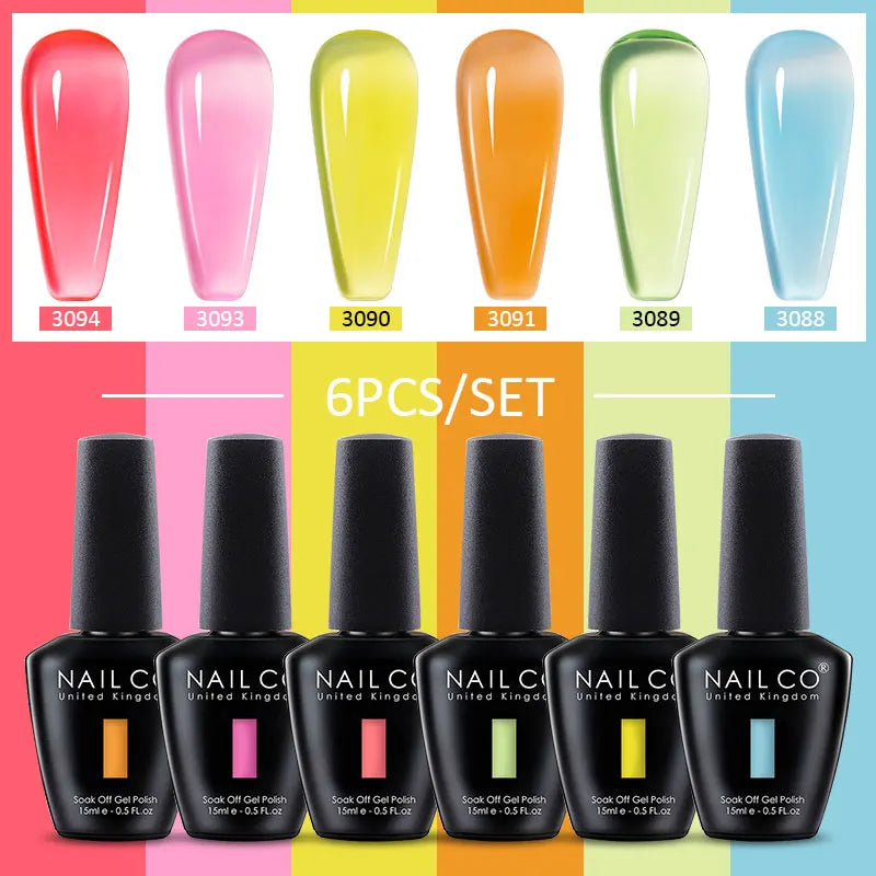 Ice Transparent Jelly Nail Gel Polish Set