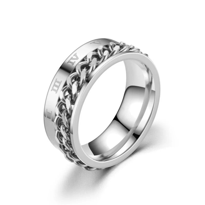 Titanium Steel Rotatable Chain Couple Ring