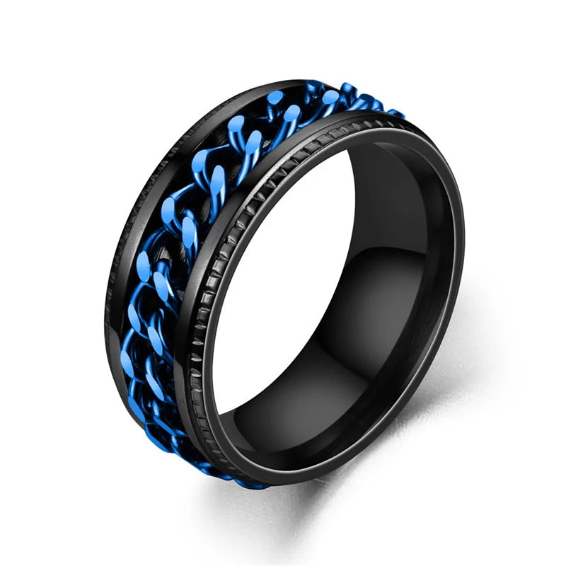 Titanium Steel Rotatable Chain Couple Ring