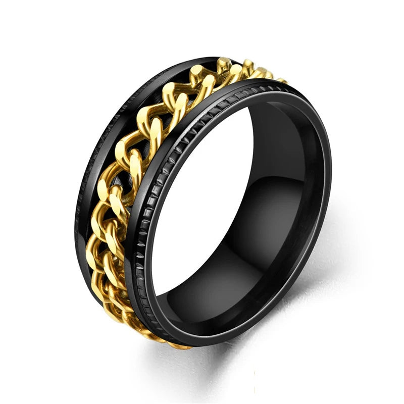 Titanium Steel Rotatable Chain Couple Ring