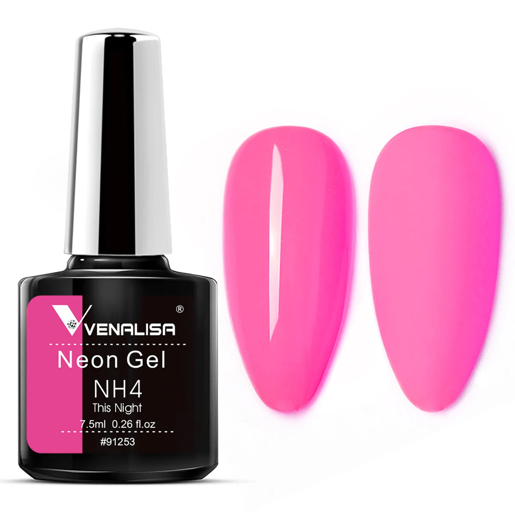 Esmalte en gel neón Venalisa de 7,5 ml, sin TPO, para uñas de verano, color neón, semipermanente, para remover con remojo, esmalte en gel UV LED para uñas.