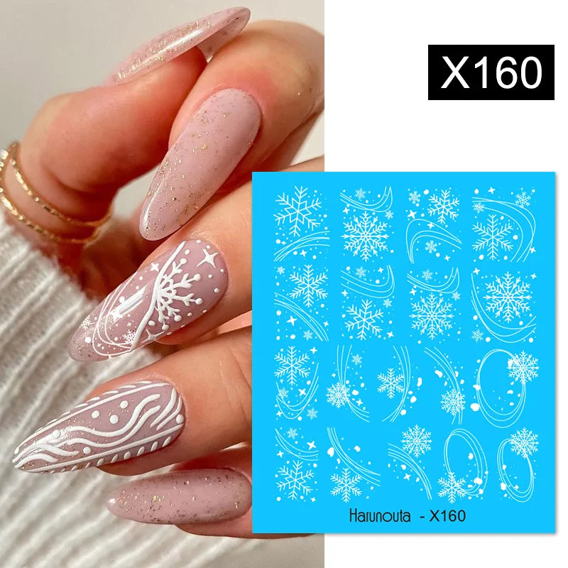 Black Lines Flower Leaf Water Decals Stickers