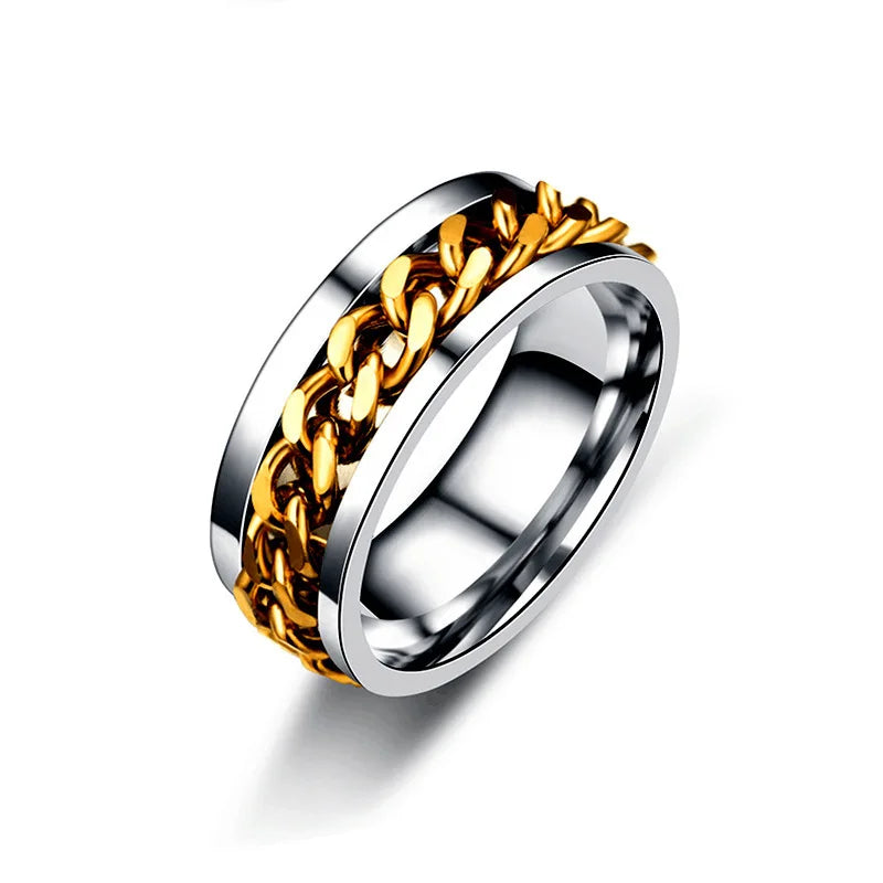 Titanium Steel Rotatable Chain Couple Ring