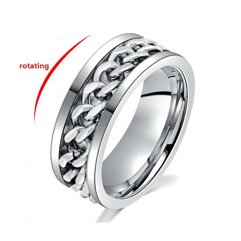 Titanium Steel Rotatable Chain Couple Ring