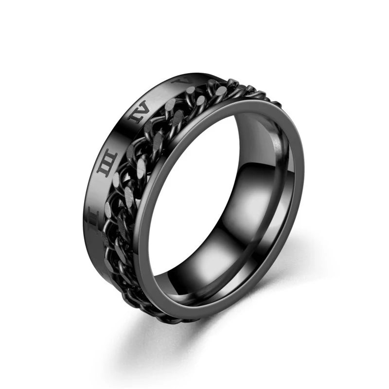 Titanium Steel Rotatable Chain Couple Ring