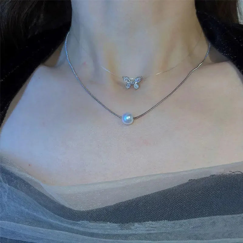 Collar de perlas tipo gargantilla con cuentas