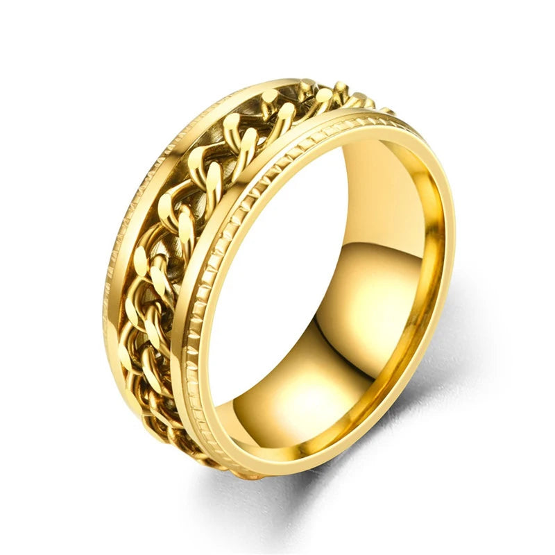 Titanium Steel Rotatable Chain Couple Ring