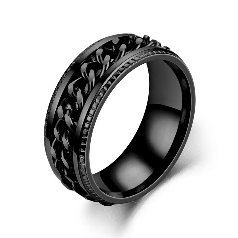 Titanium Steel Rotatable Chain Couple Ring