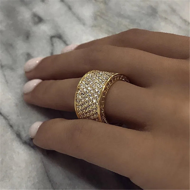 Anillos de promesa de lujo anchos