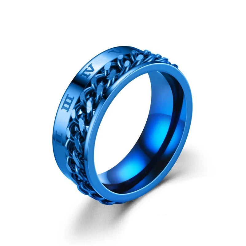 Titanium Steel Rotatable Chain Couple Ring