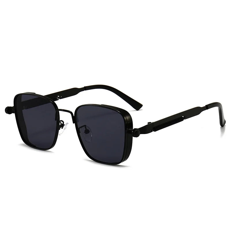 Gafas de sol para hombre Steampunk retro cuadradas